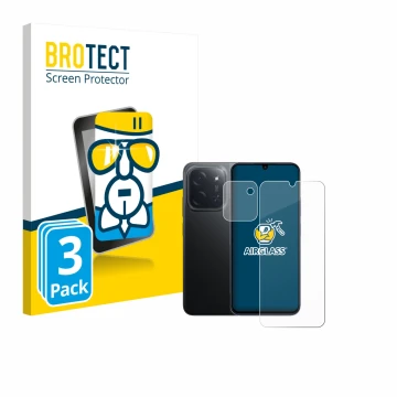 Vorderseite einer Produktverpackung mit dem Markenlogo BROTECT. Daneben ist das Gerät Xiaomi Poco C85 (Display+Kamera) mit dem