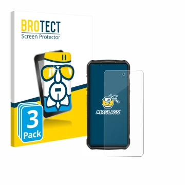 Vorderseite einer Produktverpackung mit dem Markenlogo BROTECT. Daneben ist das Gerät Ulefone 29 pro mit dem zugehörigen Displ