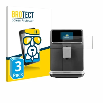 Vorderseite einer Produktverpackung mit dem Markenlogo BROTECT. Daneben ist das Gerät WMF Perfection 860L mit dem zugehörigen 
