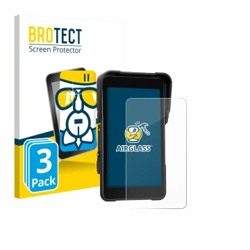 Vorderseite einer Produktverpackung mit dem Markenlogo BROTECT. Daneben ist das Gerät CAMECHO Motorrad Carplay 5