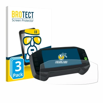 Vorderseite einer Produktverpackung mit dem Markenlogo BROTECT. Daneben ist das Gerät Suzuki DR-Z4S 2025 mit dem zugehörigen D