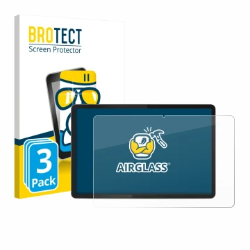 Vorderseite einer Produktverpackung mit dem Markenlogo BROTECT. Daneben ist das Gerät Lenovo Tab K11 (2. Gen.) mit dem zugehör