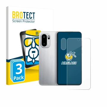 Vorderseite einer Produktverpackung mit dem Markenlogo BROTECT. Daneben ist das Gerät OnePlus 15R (Display+Kamera) mit dem zug