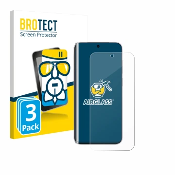 Vorderseite einer Produktverpackung mit dem Markenlogo BROTECT. Daneben ist das Gerät Vivo X300 Pro mit dem zugehörigen Displa