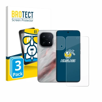 Vorderseite einer Produktverpackung mit dem Markenlogo BROTECT. Daneben ist das Gerät Vivo iQOO 15 (Display+Kamera) mit dem zu