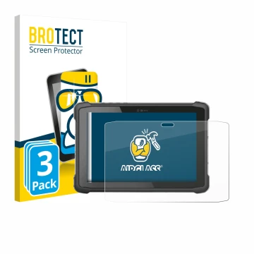 Vorderseite einer Produktverpackung mit dem Markenlogo BROTECT. Daneben ist das Gerät Hematec SolidTab G99 10