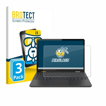 Vorderseite einer Produktverpackung mit dem Markenlogo BROTECT. Daneben ist das Gerät Lenovo 13w Yoga Gen 2 mit dem zugehörige