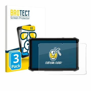 Vorderseite einer Produktverpackung mit dem Markenlogo BROTECT. Daneben ist das Gerät Ulefone Armor Pad 5 Ultra mit dem zugehö