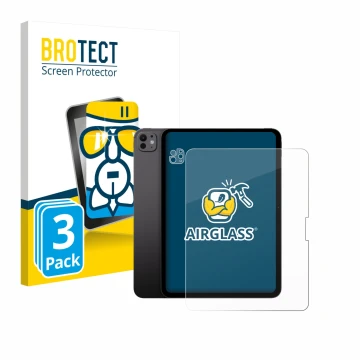 Vorderseite einer Produktverpackung mit dem Markenlogo BROTECT. Daneben ist das Gerät Apple iPad Pro 13