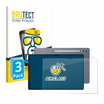 Vorderseite einer Produktverpackung mit dem Markenlogo BROTECT. Daneben ist das Gerät Samsung Galaxy Tab S10 Ultra (Display+Ka