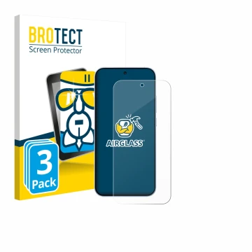 Vorderseite einer Produktverpackung mit dem Markenlogo BROTECT. Daneben ist das Gerät Oppo Reno 15 mit dem zugehörigen Display