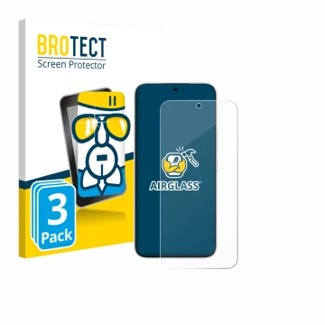 Vorderseite einer Produktverpackung mit dem Markenlogo BROTECT. Daneben ist das Gerät Honor 500 mit dem zugehörigen Displaysch