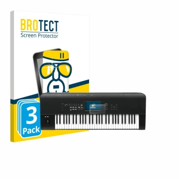 Vorderseite einer Produktverpackung mit dem Markenlogo BROTECT. Daneben ist das Gerät KORG Nautilus 61 mit dem zugehörigen Dis