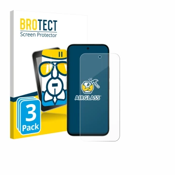 Vorderseite einer Produktverpackung mit dem Markenlogo BROTECT. Daneben ist das Gerät Honor X6c mit dem zugehörigen Displaysch