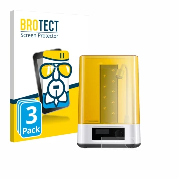 Vorderseite einer Produktverpackung mit dem Markenlogo BROTECT. Daneben ist das Gerät Anycubic Wash & Cure 3 mit dem zugehörig