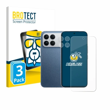 Vorderseite einer Produktverpackung mit dem Markenlogo BROTECT. Daneben ist das Gerät Xiaomi Poco F8 Ultra (Display+Kamera) mi