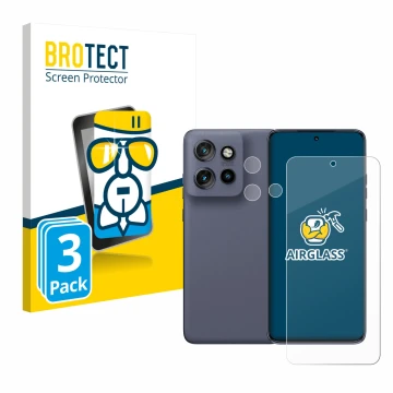 Vorderseite einer Produktverpackung mit dem Markenlogo BROTECT. Daneben ist das Gerät Motorola Edge 60 Neo (Display+Kamera) mi