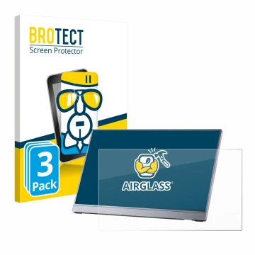 Vorderseite einer Produktverpackung mit dem Markenlogo BROTECT. Daneben ist das Gerät Arzopa Z3FC 16.1