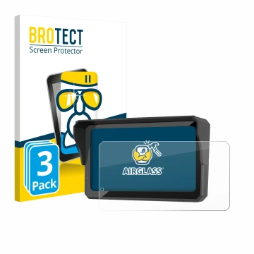 Vorderseite einer Produktverpackung mit dem Markenlogo BROTECT. Daneben ist das Gerät Carpuride W602BS mit dem zugehörigen Dis