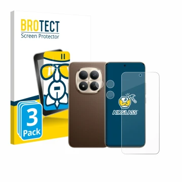 Vorderseite einer Produktverpackung mit dem Markenlogo BROTECT. Daneben ist das Gerät Xiaomi Redmi Note 15 Pro Plus 5G (Displa