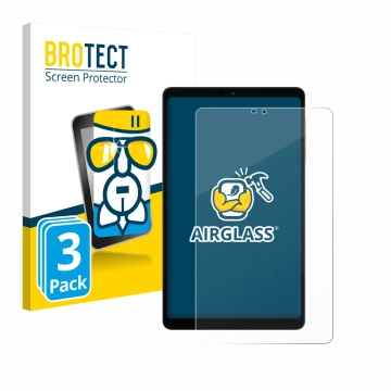 Vorderseite einer Produktverpackung mit dem Markenlogo BROTECT. Daneben ist das Gerät Alldocube iPlay 60 mini mit dem zugehöri