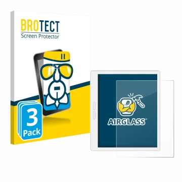 Vorderseite einer Produktverpackung mit dem Markenlogo BROTECT. Daneben ist das Gerät Bigme B751C-S mit dem zugehörigen Displa