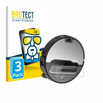 Vorderseite einer Produktverpackung mit dem Markenlogo BROTECT. Daneben ist das Gerät Roborock Saros Z70 mit dem zugehörigen D