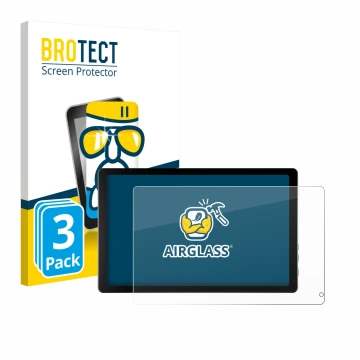 Vorderseite einer Produktverpackung mit dem Markenlogo BROTECT. Daneben ist das Gerät Laptok KB1001 10.1