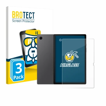 Vorderseite einer Produktverpackung mit dem Markenlogo BROTECT. Daneben ist das Gerät Samsung Galaxy Tab A8 (Display+Kamera) m