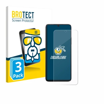 Vorderseite einer Produktverpackung mit dem Markenlogo BROTECT. Daneben ist das Gerät Cubot A40 mit dem zugehörigen Displaysch