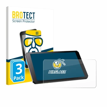 Vorderseite einer Produktverpackung mit dem Markenlogo BROTECT. Daneben ist das Gerät RiderNav R7M mit dem zugehörigen Display