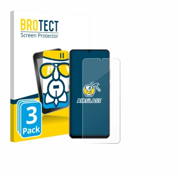 Vorderseite einer Produktverpackung mit dem Markenlogo BROTECT. Daneben ist das Gerät realme Note 70 mit dem zugehörigen Displ