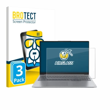 Vorderseite einer Produktverpackung mit dem Markenlogo BROTECT. Daneben ist das Gerät Lenovo ThinkBook 16 Gen 7+ mit dem zugeh