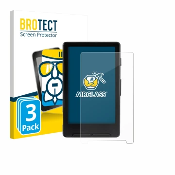 Vorderseite einer Produktverpackung mit dem Markenlogo BROTECT. Daneben ist das Gerät Xteink X4 mit dem zugehörigen Displaysch