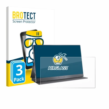 Vorderseite einer Produktverpackung mit dem Markenlogo BROTECT. Daneben ist das Gerät CUIUIC GS156B2 mit dem zugehörigen Displ