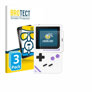 Vorderseite einer Produktverpackung mit dem Markenlogo BROTECT. Daneben ist das Gerät Modretro Chromatic mit dem zugehörigen D