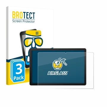 Vorderseite einer Produktverpackung mit dem Markenlogo BROTECT. Daneben ist das Gerät Sunmi CPad 8.7