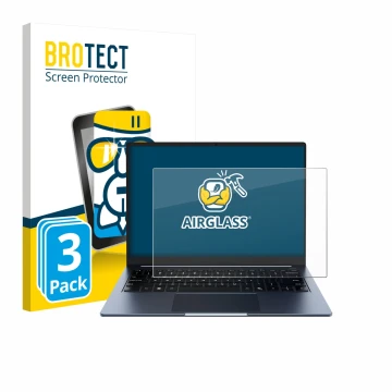 Vorderseite einer Produktverpackung mit dem Markenlogo BROTECT. Daneben ist das Gerät Chuwi CoreBook Air 14