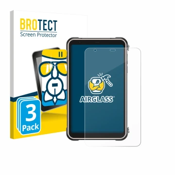 Vorderseite einer Produktverpackung mit dem Markenlogo BROTECT. Daneben ist das Gerät Ulefone RugKing Pad Pro mit dem zugehöri