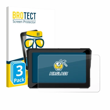 Vorderseite einer Produktverpackung mit dem Markenlogo BROTECT. Daneben ist das Gerät Carpuride W702 Plus 7