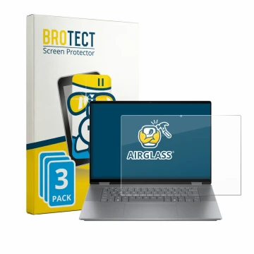 Vorderseite einer Produktverpackung mit dem Markenlogo BROTECT. Daneben ist das Gerät HP OmniBook X Flip 2-in-1 AI 16-cc0796ng