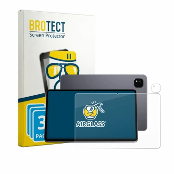Vorderseite einer Produktverpackung mit dem Markenlogo BROTECT. Daneben ist das Gerät Alldocube iPlay 70 Pad Pro (Display+Kame