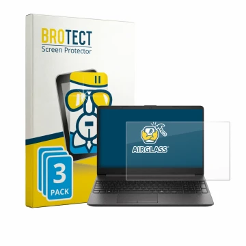 Vorderseite einer Produktverpackung mit dem Markenlogo BROTECT. Daneben ist das Gerät HP EliteBook 250RT G9 mit dem zugehörige