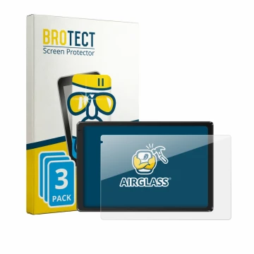 Vorderseite einer Produktverpackung mit dem Markenlogo BROTECT. Daneben ist das Gerät Laptok Tablet 10.1