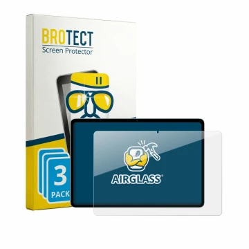 Vorderseite einer Produktverpackung mit dem Markenlogo BROTECT. Daneben ist das Gerät Teclast P35 mit dem zugehörigen Displays