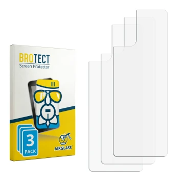 Vorderseite einer Produktverpackung mit dem Markenlogo BROTECT. Daneben ist der zugehörige Displayschutz.