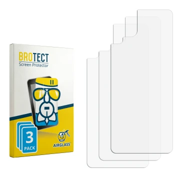 Vorderseite einer Produktverpackung mit dem Markenlogo BROTECT. Daneben ist der zugehörige Displayschutz.