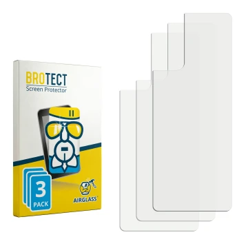 Vorderseite einer Produktverpackung mit dem Markenlogo BROTECT. Daneben ist der zugehörige Displayschutz.