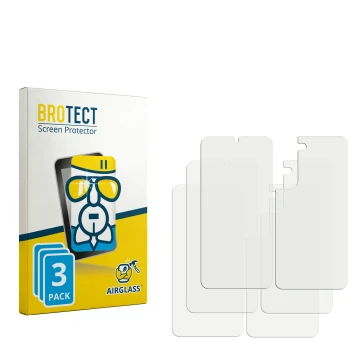 Vorderseite einer Produktverpackung mit dem Markenlogo BROTECT. Daneben ist der zugehörige Displayschutz.