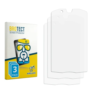 Vorderseite einer Produktverpackung mit dem Markenlogo BROTECT. Daneben ist der zugehörige Displayschutz.